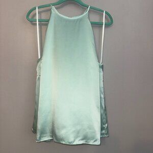 NWT Ann Taylor Silk Mint Green Sleeveless Tank Blouse Size XL